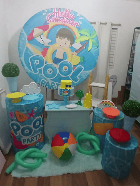 Decoracao tematica Pool Party
